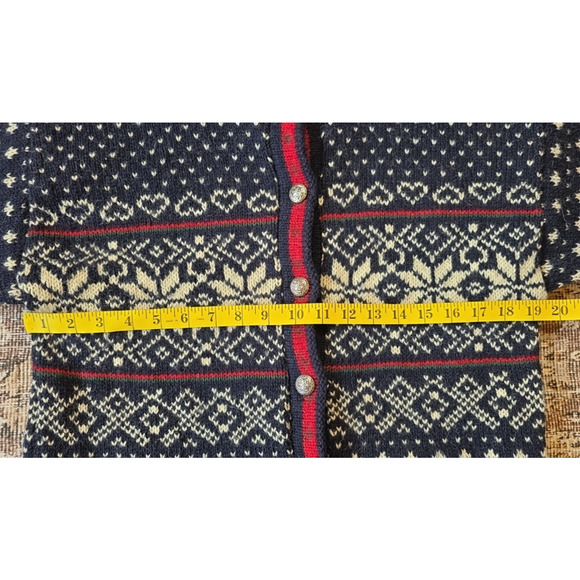 VTG L.L. Bean Women’s Nordic Wool Cardigan Sweater USA Snowflake Knit Large - Picture 5 of 8